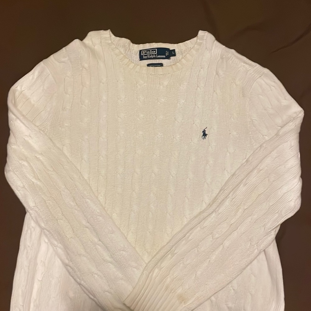 vintage sweater polo sweater size large 100% cotton